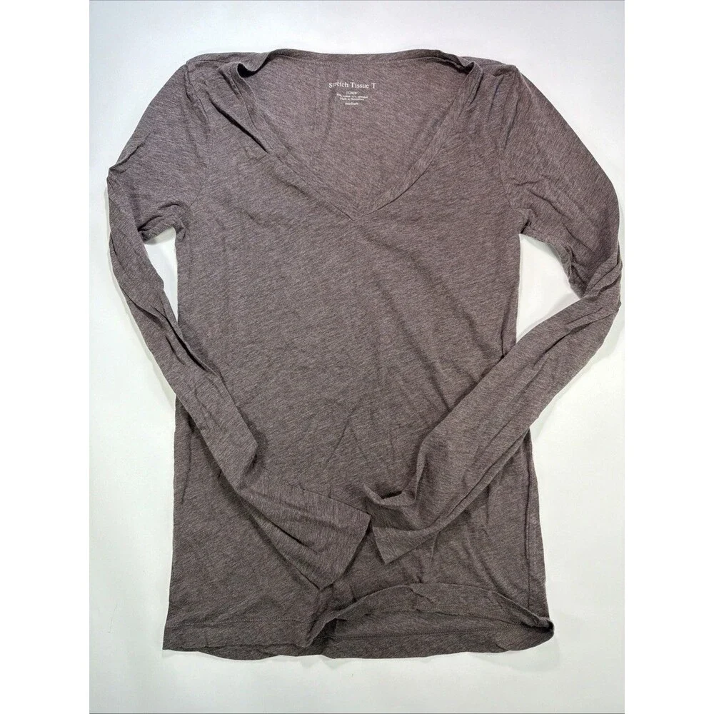 JCrew Women’s Long Sleeve Brown Tissue Tee Size Medium